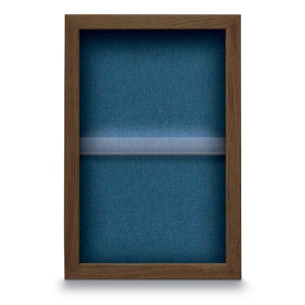 Indoor Enclosed Combo Board, 48"x36", Black Frame/Black & Cobalt